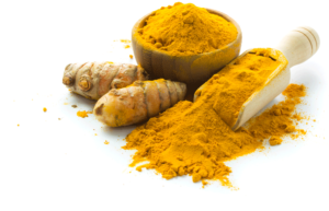 turmeric roots and powder